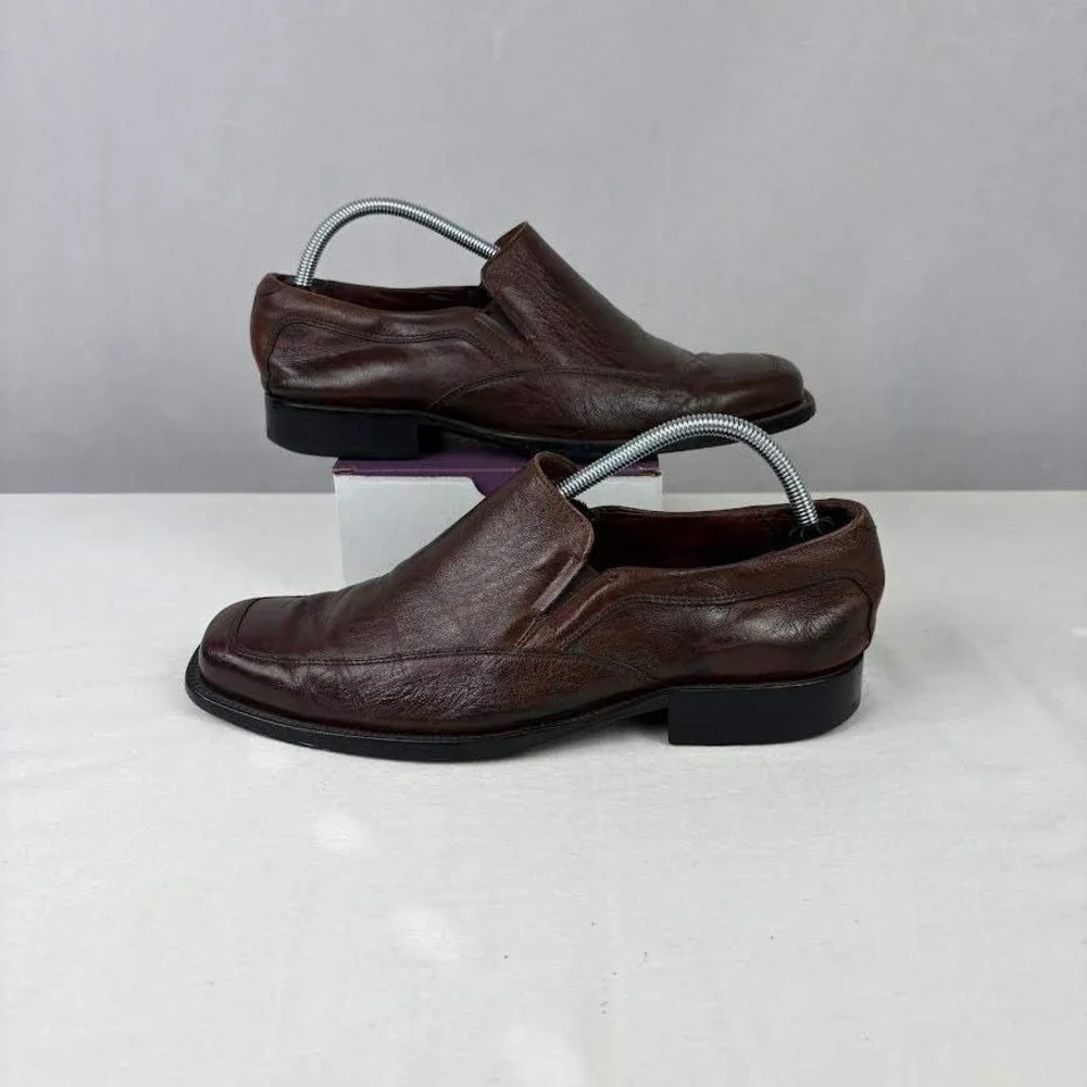 Johnston & Murphy Mens Brown Leather Slip On Loafer Dress Shoes Size 9M‎